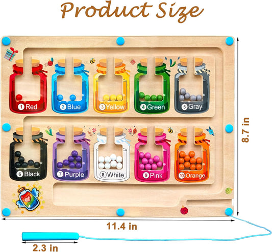 Alzheimers Products for Elderly, Dementia Activities for Seniors, Memory Care Magnetic Color & Number Matching Games for People with Parkinsons, Fidget Toys Sensory Cognitive Gift Maze Board