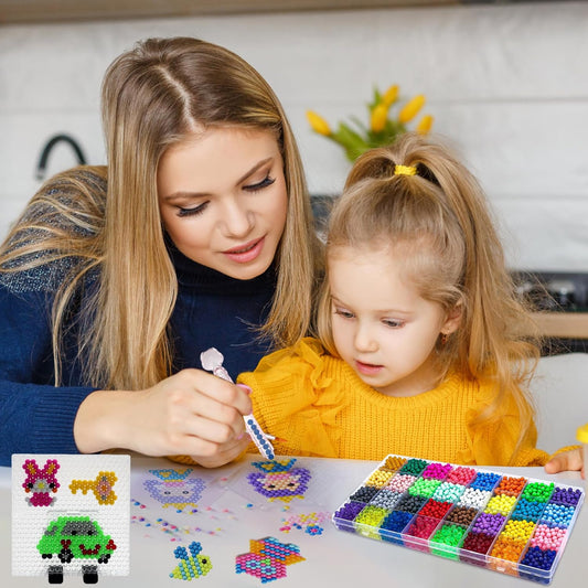 Liangding Fuse Beads Kit for Girls Ages 6+ – 4400 Pcs 5mm Beads in 32 Colors with Spray Bottle, Puzzle Guide, Clamps & Chains | Creative DIY Arts & Crafts Gift