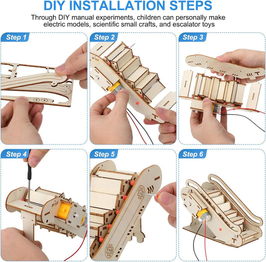 Toddmomy Miniature Mechanical Elevator Model Kit: Beige Puzzle Building Set for Elevator Enthusiasts(English Instruction Manual, Without Battery)