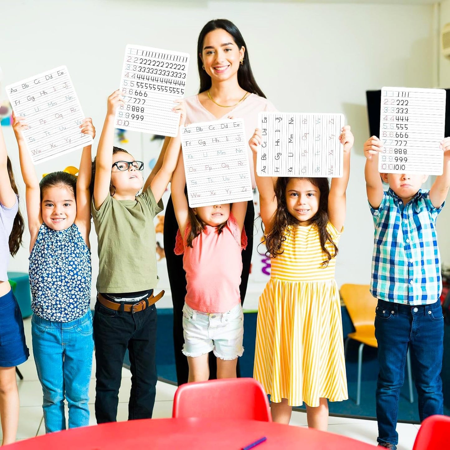 Bulk Dry Erase Board with Lines for Alphabet Practice Pack - Bundle with 24 Wipe Clean Boards with Alphabet Tracing Letters for Classroom | ABC Practice Teacher Learning Tools