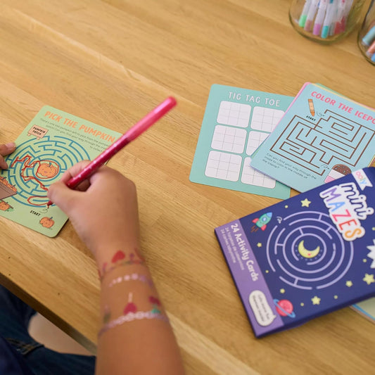 OOLY Connect the Dots Activity Cards for Kids - 24 Connect the Dots Cards with Bonus Tic Tac Toe, Screen-Free Travel Activity, Ages 4+
