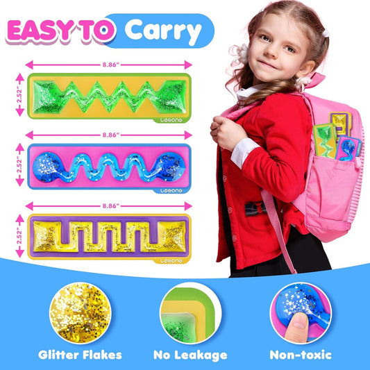LESONG Sensory Fidget Toys for Kids Toddlers: 4 Pack Color Sorting Sensory Toys for Autism Students Calm Down - Quiet Fidget Toys for Classroom Prizes Travel Games - Gifts for Party Favors