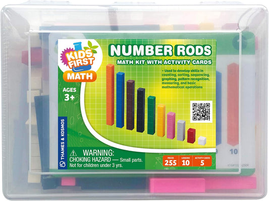 Kids First Math: Number Rods Math Kit w/Activity Cards | Develop Skills in Counting, Sorting, Sequencing, Graphing, Measuring & More | Visual Hands-on Math for at-Home or Classroom Learning, Ages 3+