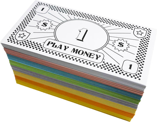 Opoly Play Money – 800Pcs Fake Currency for Board Games – 100 of Each Bill in 8 Denominations – $1, $5, $10, $20, $50, $100, $500, & $1000 - Paper Pretend Play Cashier