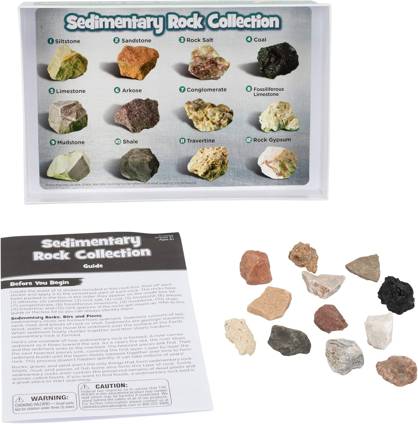 Educational Insights Complete Rock, Mineral, & Fossil Collection - Educational Science Kits for Kids, Classroom Rock Collection, Geology Kit, STEM Sets and Gifts for Boys and Girls Ages 8+
