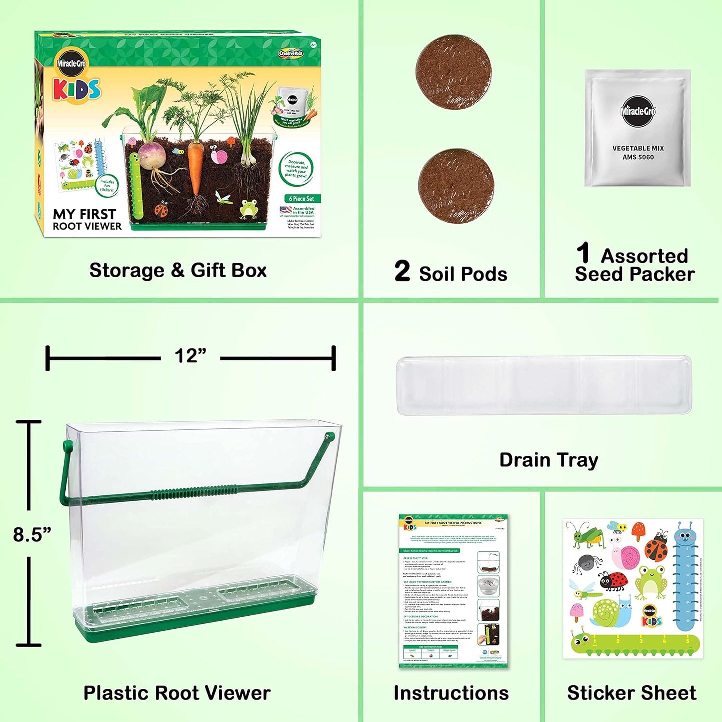 Creative Kids Miracle GRO Dinosaur Garden Kit, Multicolor