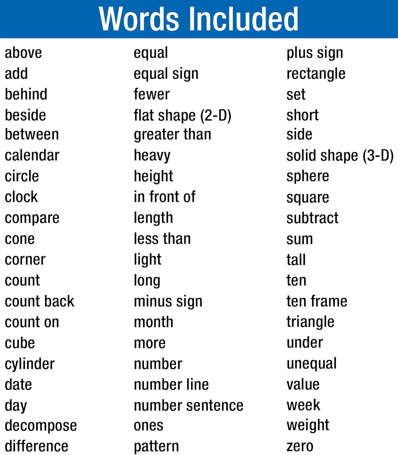 Carson Dellosa Math Word Wall, 60 Color-Coded Mathematics Vocabulary Flash Cards With Visuals, Flashcards for Kids Ages 5-6, Preschool and Kindergarten Learning Activities