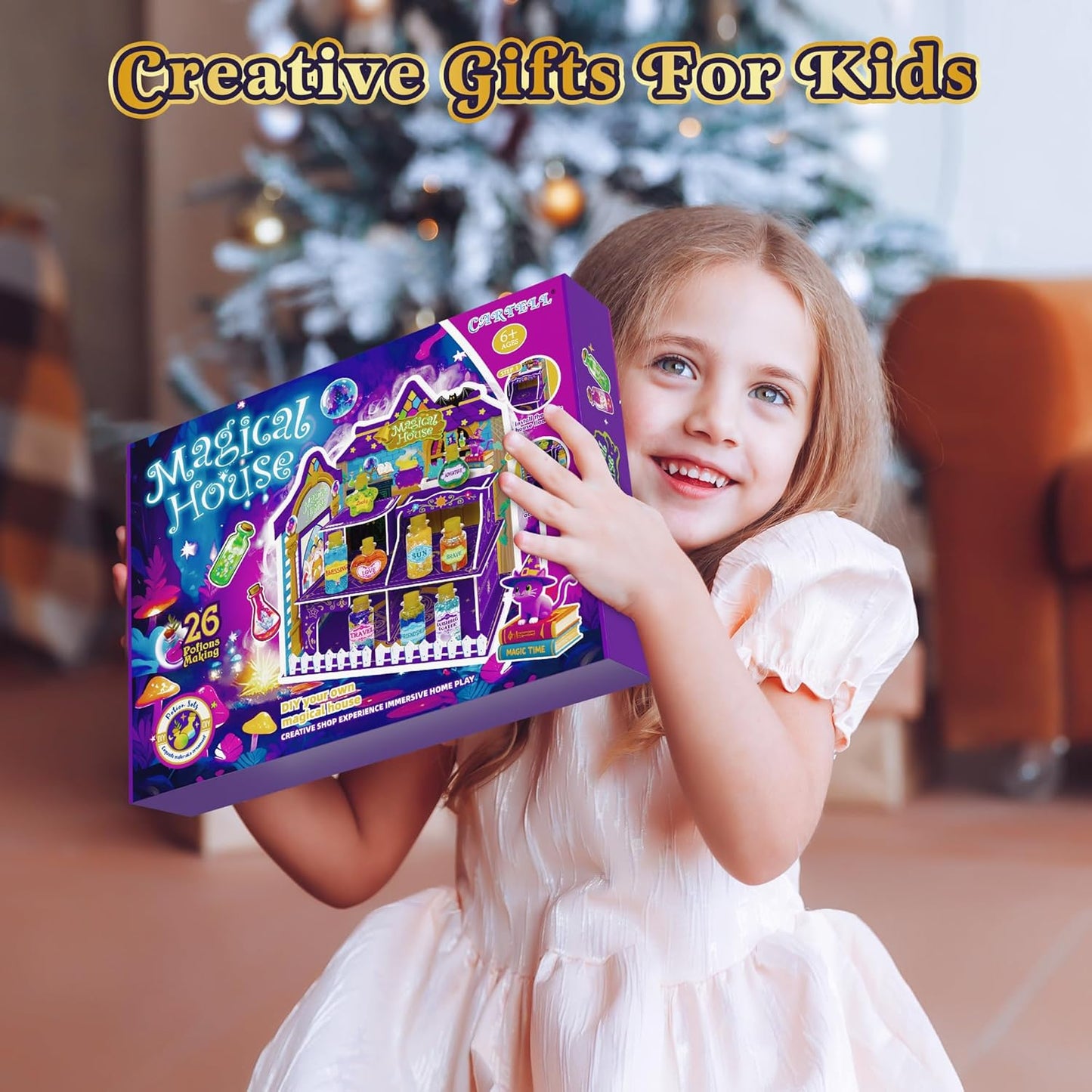 CARTELL Fairy Magic Potions Kit for Kids, Upgraded 26 DIY Mixed Magic Wizard Potion Bottles, Mystery Potions Craft Kit, Christmas Decorations Birthday Gifts for Age 6 7 8 9 10+ Year Old Girls Boys