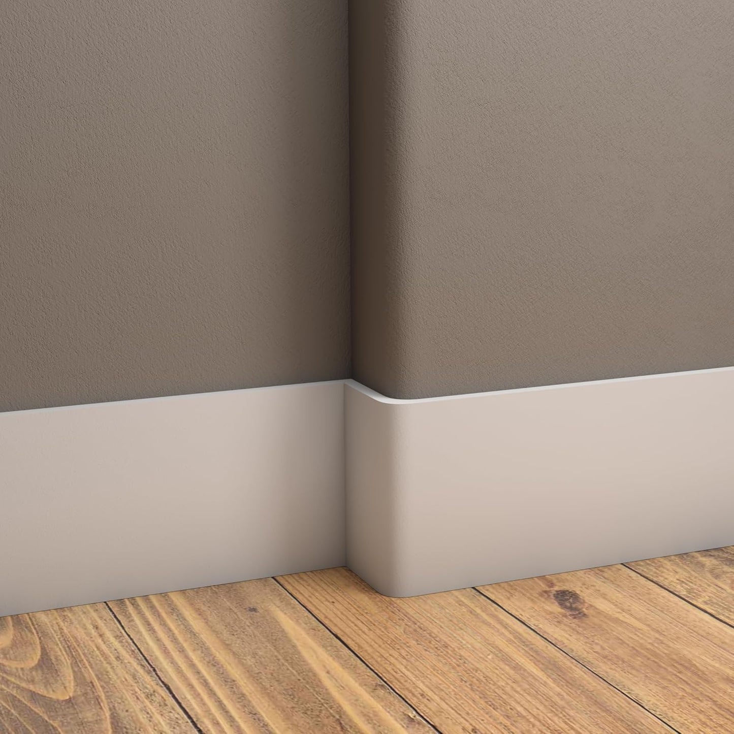 5.5" x 5/8" Rounded Outside Bullnose Corner Baseboard Molding and Trim Block for Thin Baseboard. Pine. (10)
