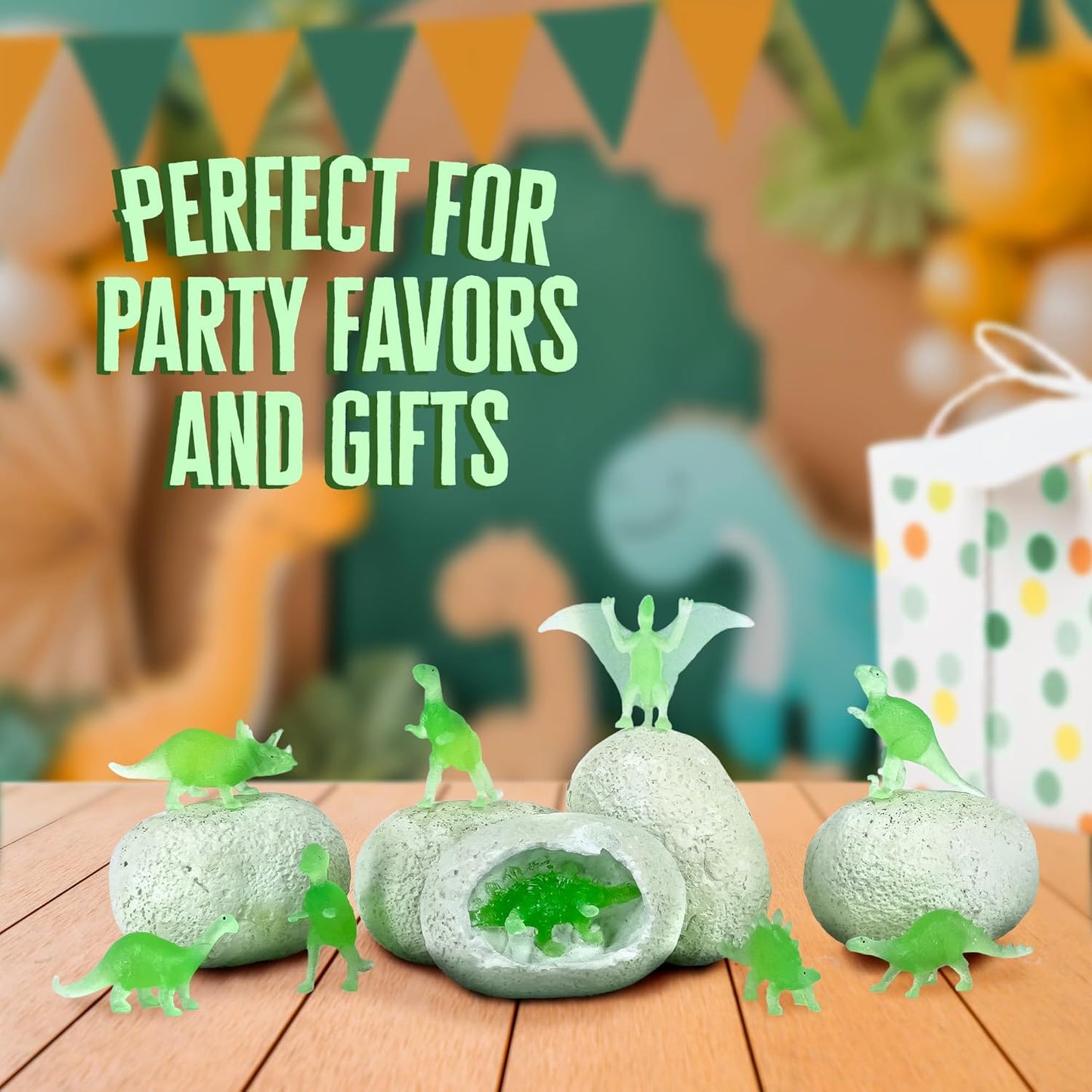Thames & Kosmos I Dig It! Glow-in-the-Dark Dinosaur Egg Excavation Gift Set | 24 Excavation Kits w/Dino Figures | Party Favors, Stocking Stuffers, Easter Baskets | Collect 8 Unique Glowing Dinos