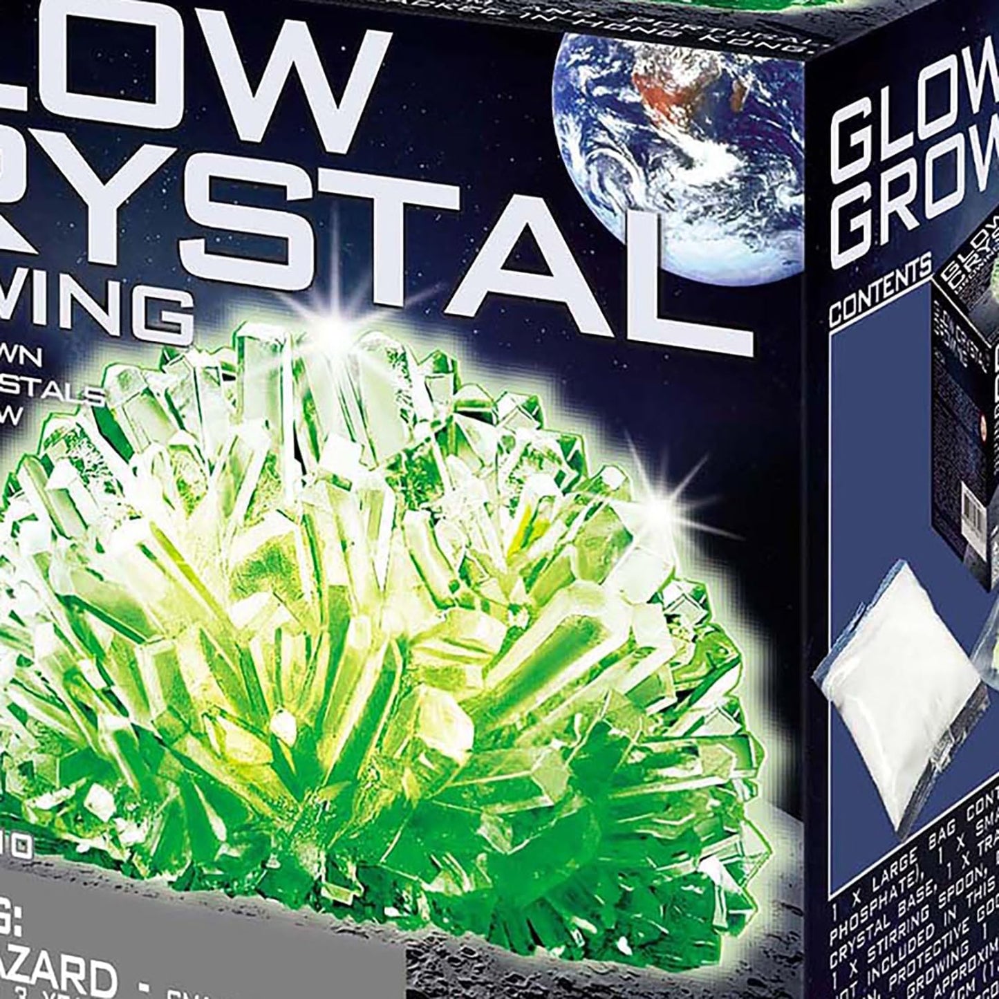 4M: Glow Crystal Growing Kit - DIY Science, Make Your Own Glow-in-The-Dark Mineral Specimen, Chemistry Set, Geology Experiment, STEM Project, Kids 10+