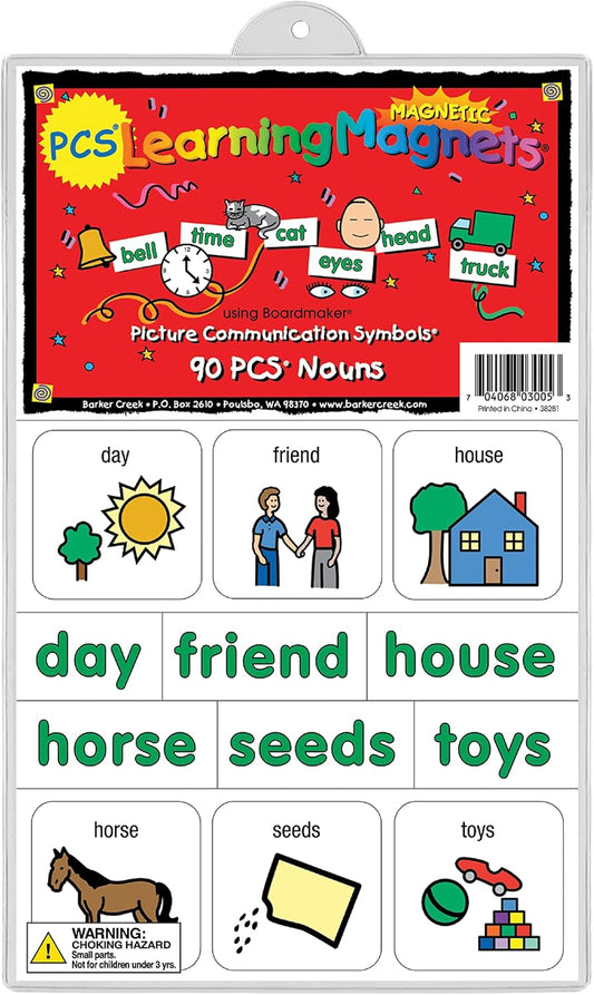 BARKER CREEK Learning Magnets, for Children, Picture Communication Symbol Magnets - High-Frequency Verbs & Companion Word Magnets (3000)