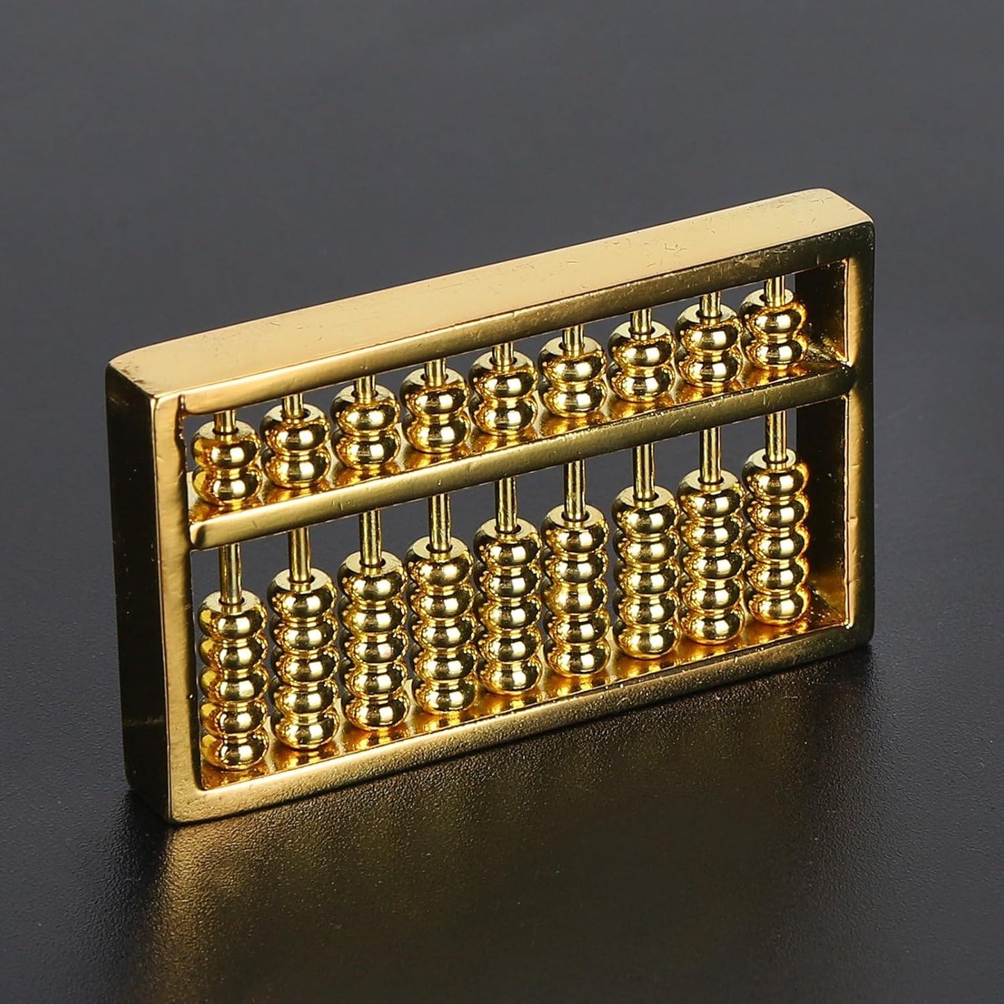 Tyenaza Abacus Model, Mini Brass Abacus, 9 Gears Chinese Math Calculating Tool for Kids Adult Collection 1.5in, For Living Room Bedroom Office