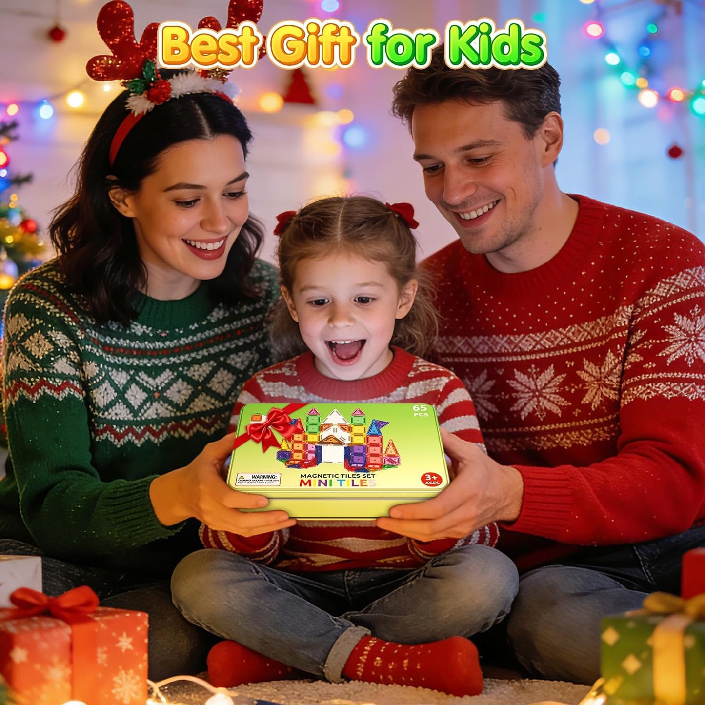 40PCS Magnetic Tiles Mini Travel Essentials Toddler Toys with Case Set, Preschool Montessori Education Magnetic Building Blocks Games Sensory Toys for 3 4 5 Year Old Boys Girls Birthday Gifts
