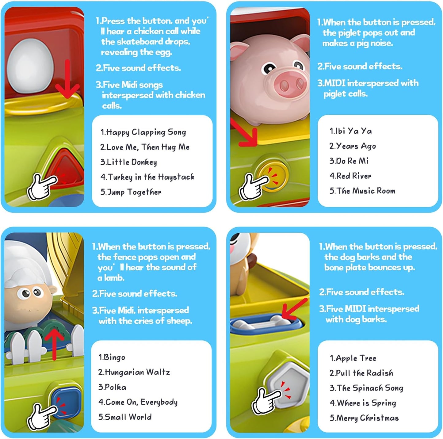 Montessori Busy Board Sensory Toys for Toddlers 1-3, Activity Music & LED Light Up Montessori Toys for 2+ Year Old, Travel Toys for 2 Year Old Boys & Girls, 2025