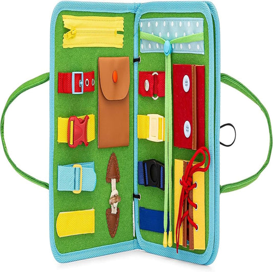 Vangoddy Portable Quiet Book for Toddlers, Perfect Screen-Free Toy for Kids, Travel Busy Board & Activity Center for Airplane & Car