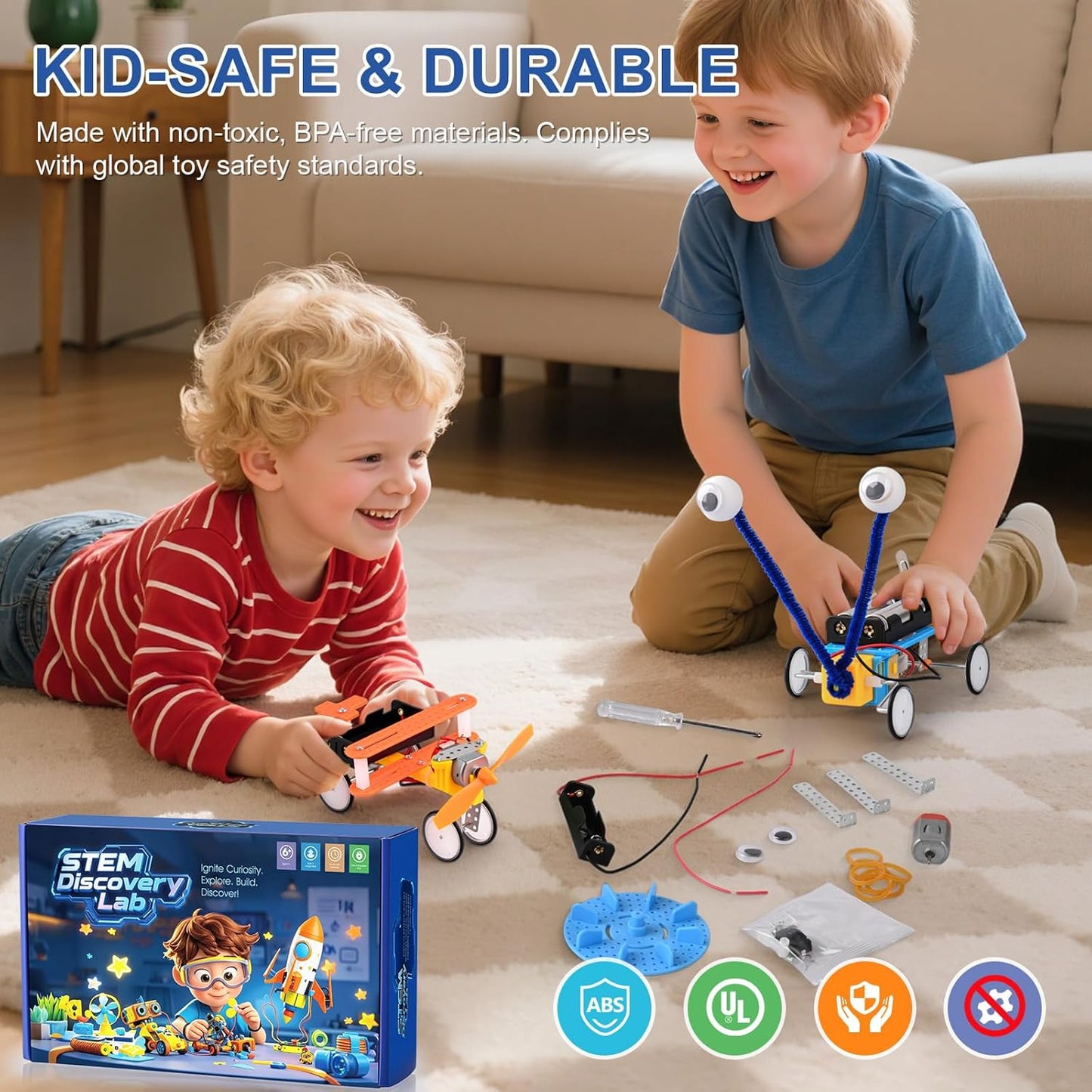 STEM Kits for Kids Ages 6-12, Science Kits for Kids,DIY STEM Gifts Toys for 6 7 8 9 10 11 12 13 Year Old Boy Birthday Gifts,Robot Building Science Kits Engineering Projects,Science Experiments Kits