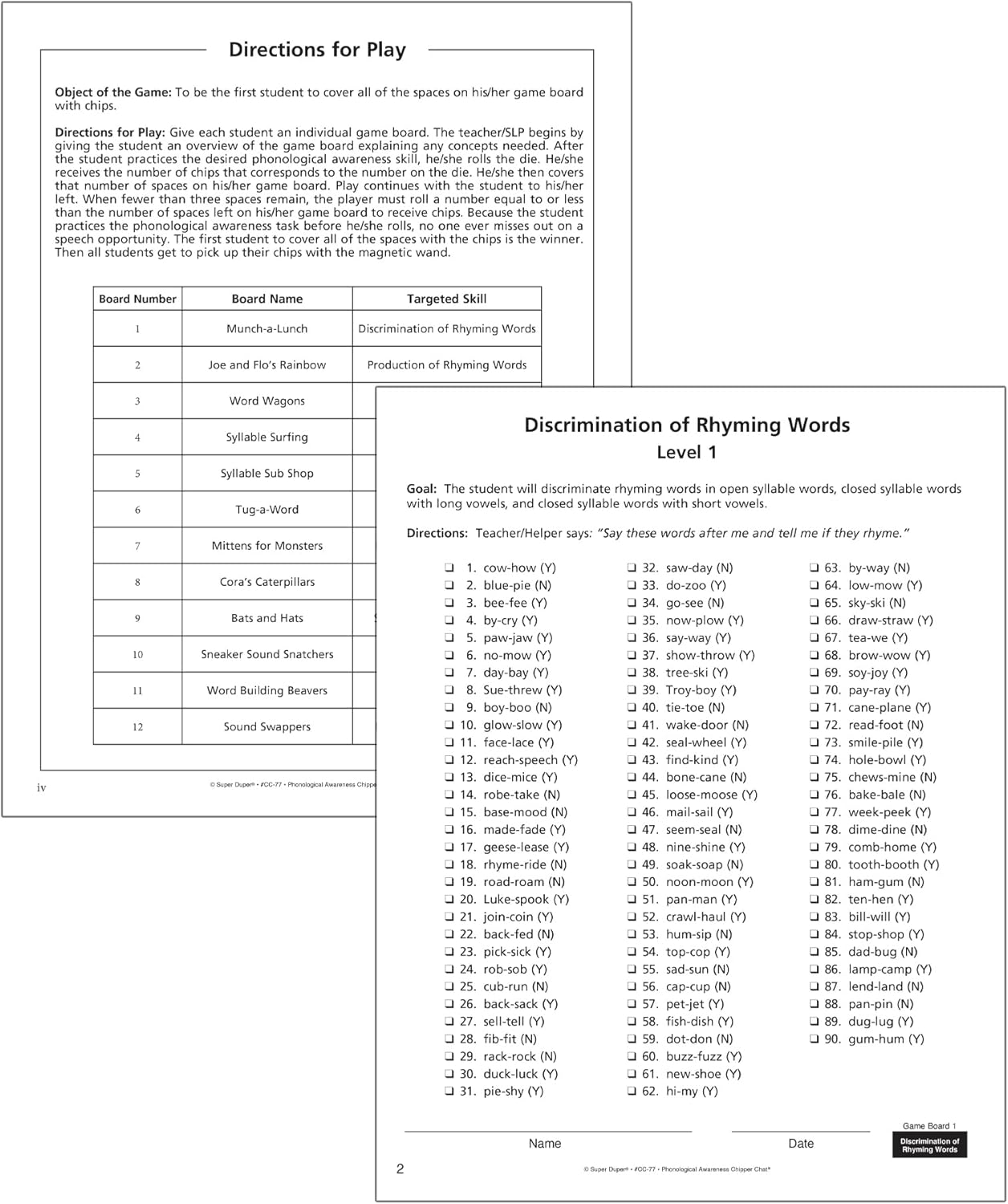 Super Duper Publications | Phonological Awareness Chipper Chat® Magnetic Game | Educational Learning Resource for Children