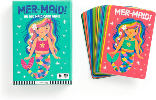 Mudpuppy MER-Maid! – Mermaid Version of Classic Kids Old Maid Card Game with Cute Illustrations of Mermaids for Children Ages 4 and Up, 2-4 Players