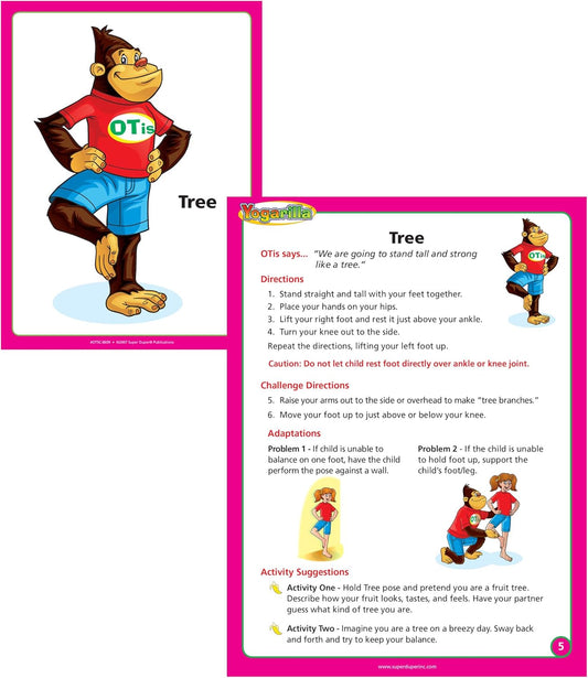Super Duper Publications | Yogarilla® Exercise and Activities Yoga Fun Deck | Occupational Therapy Flash Cards | Core Strength and Balance Training | Educational Learning Resources or Children