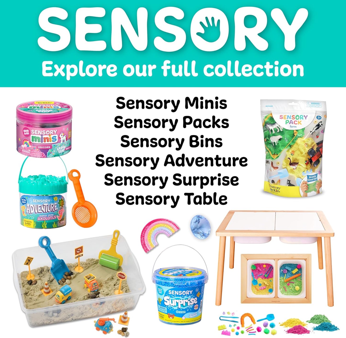 Creativity for Kids Sensory Surprise Ocean Kit | Crunchy Sensory Foam Toy for Kids | Dig, Squish & Discover Hidden Ocean Surprises | Mess-Free, Screen-Free Play (Ages 4+)