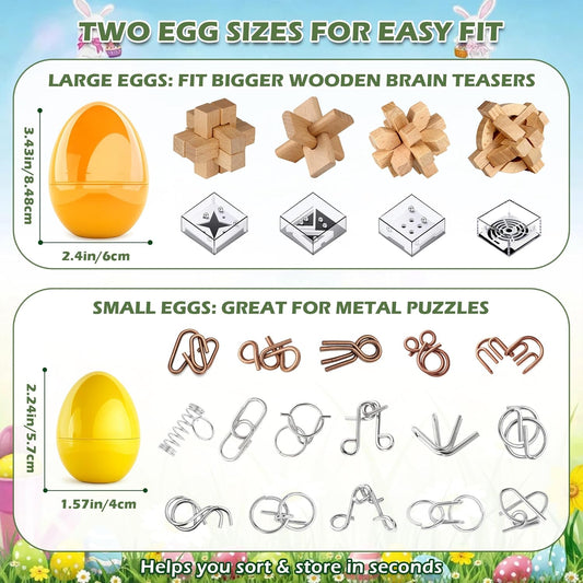 24 Pack Brain Teaser Puzzle Set, Metal & Wooden Puzzles with Balance Challenges, IQ Logic Games and Mind Teaser Toys Party Favors Return Gifts for Kids Teens and Adults