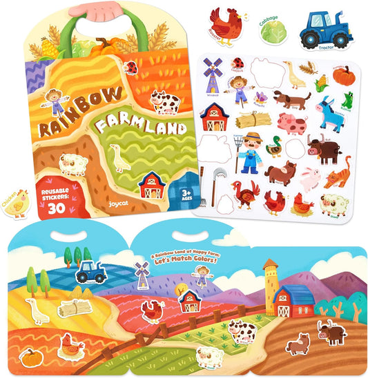 GAMENOTE Magnetic Number Tracing Board, 2 in 1 Double Sided Numbers 1-20 Writing Board for Toddlers & Kids + JoyCat Reusable Sticker Book - Jelly Animal Stickers for Toddlers