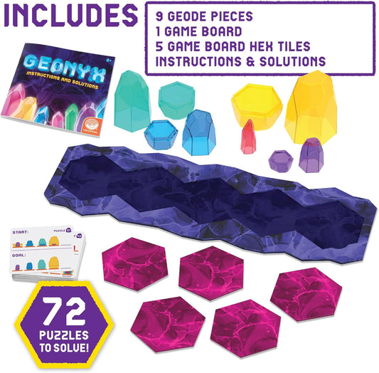 MindWare Geonyx Single-Player Logic Game, Crystal-Shifting Brain Teaser Puzzle with Progressive Challenges for Critical Thinking and Spatial Reasoning, Solo Play for Kids and Adults Ages 8 and Up
