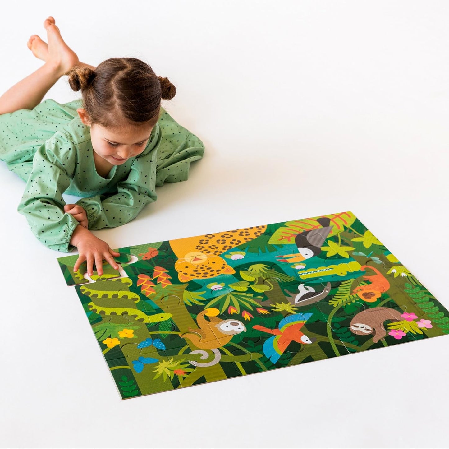Petit Collage Floor Puzzle, Our World, 24-Pieces – Large Puzzle for Kids, Completed Map Puzzle Measures 18” x 24” – Makes a Great Gift Idea for Ages 3+