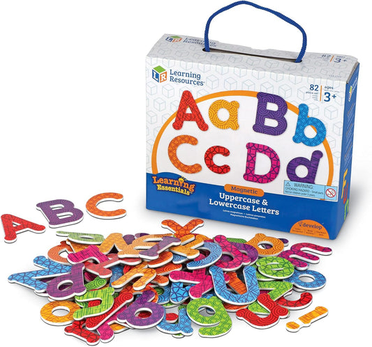 Learning Resources Colorful Magnetic Uppercase and Lowercase Letters, Whiteboard Accessories, 82 piece set, Ages 3+