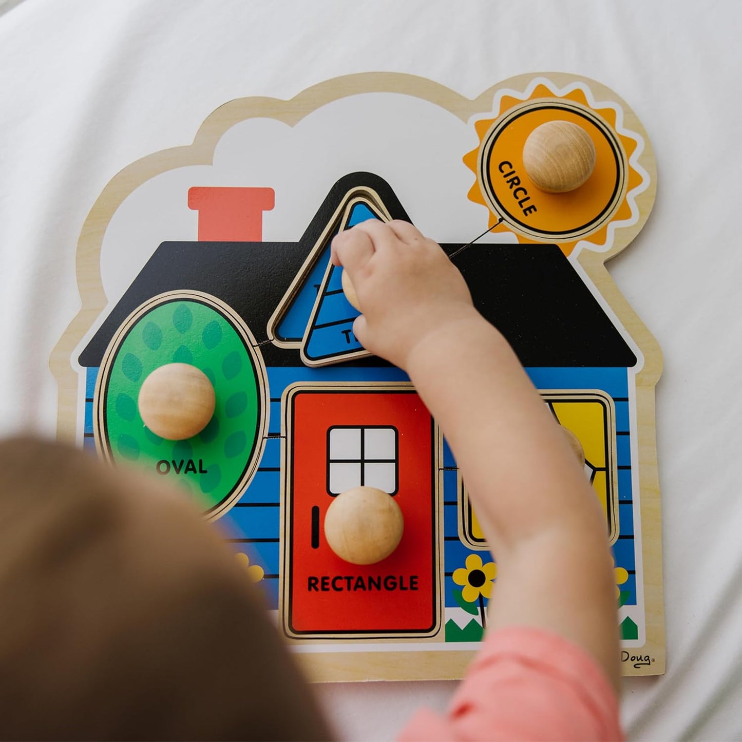 Melissa & Doug Pet Animals Jumbo Knob Puzzle, Wooden Peg Puzzle for Toddlers, Educational Toy for Shape Recognition and Fine Motor Skills, Ages 1+