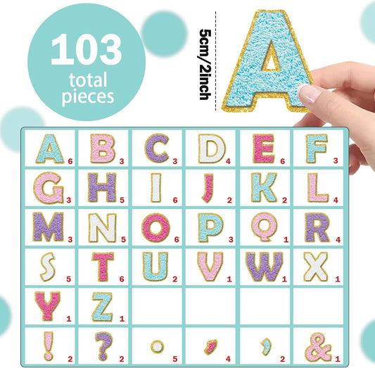 Qyeahkj 103 Pcs Preppy Patch Magnetic Letters 2" Preppy Patch Magnetic Letters for Classroom Whiteboard Fridge Magnet Alphabet Kit for Toddlers Educational Tool for Preschool Home Learning Spelling