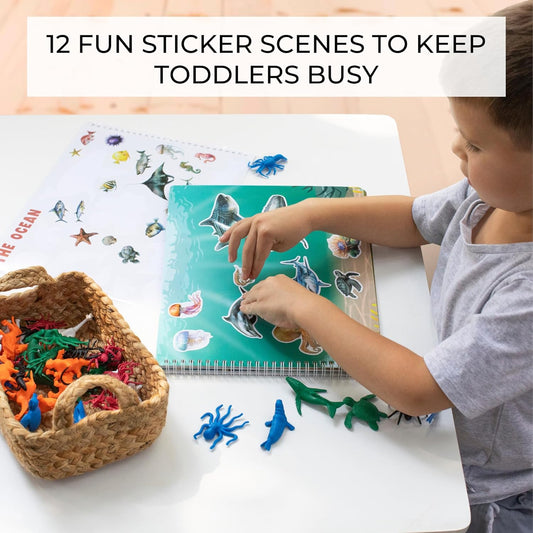 Fun Sticker Book for Toddlers 2-4 Years - Perfect Kids Activity Book with 500+ Beautiful Stickers & 12 Themes for Entertaining Boys & Girls 4-8 While Traveling - Incl. Coloring Pages