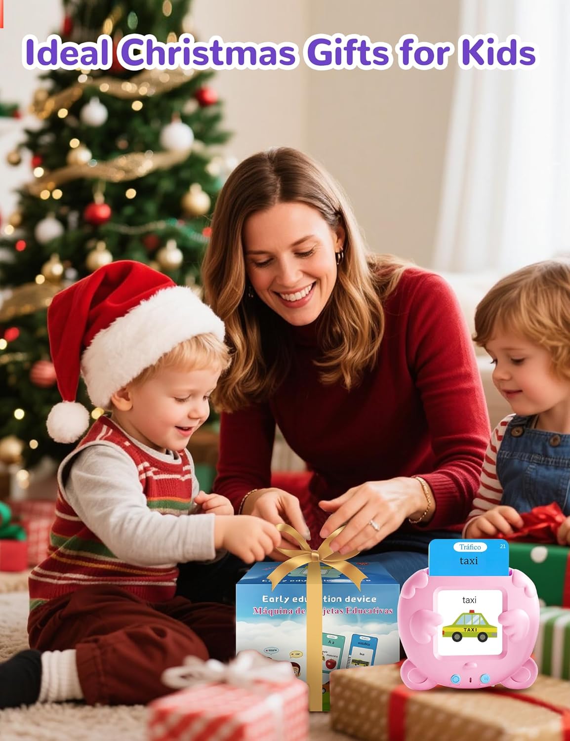 Spanish & English Talking Flash Cards for Toddlers, 510 Sight Words Bilingual Learning Toys for Children, Autism Pocket Speech Therapy Toys, Español Vocabulary Educational Flashcards