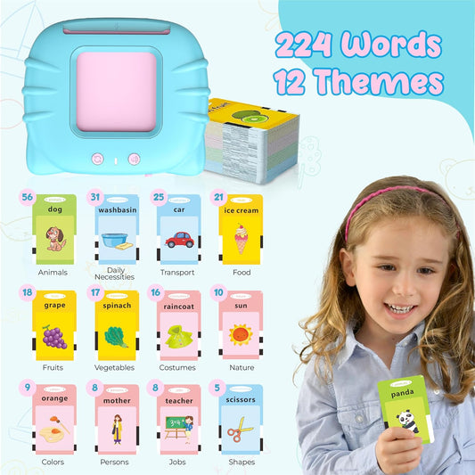 QuTZ Talking Flash Cards – CVC Word Spelling Games, Preschool Learning Activities Learning Toy, 107 Words Letter Matching Games, ABC Alphabet Flash Cards, Educational Toy for Toddler 3 4 5 6 Year Old