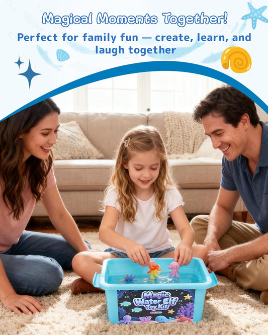 LiveThingYoung Magic Water Elf Toy Kit – 20 Gels & 24 Molds Magic Gel Water Pets for Kids 3+, Fun Squishy Maker Sensory Toy for Party Favors, Educational STEM Kit for Gifts