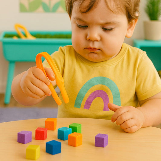 Easy Grip Fine Motor Tweezers for Kids – 24-Piece Preschool & Special Needs Tools for Sorting, Counting, Sensory Play & STEM