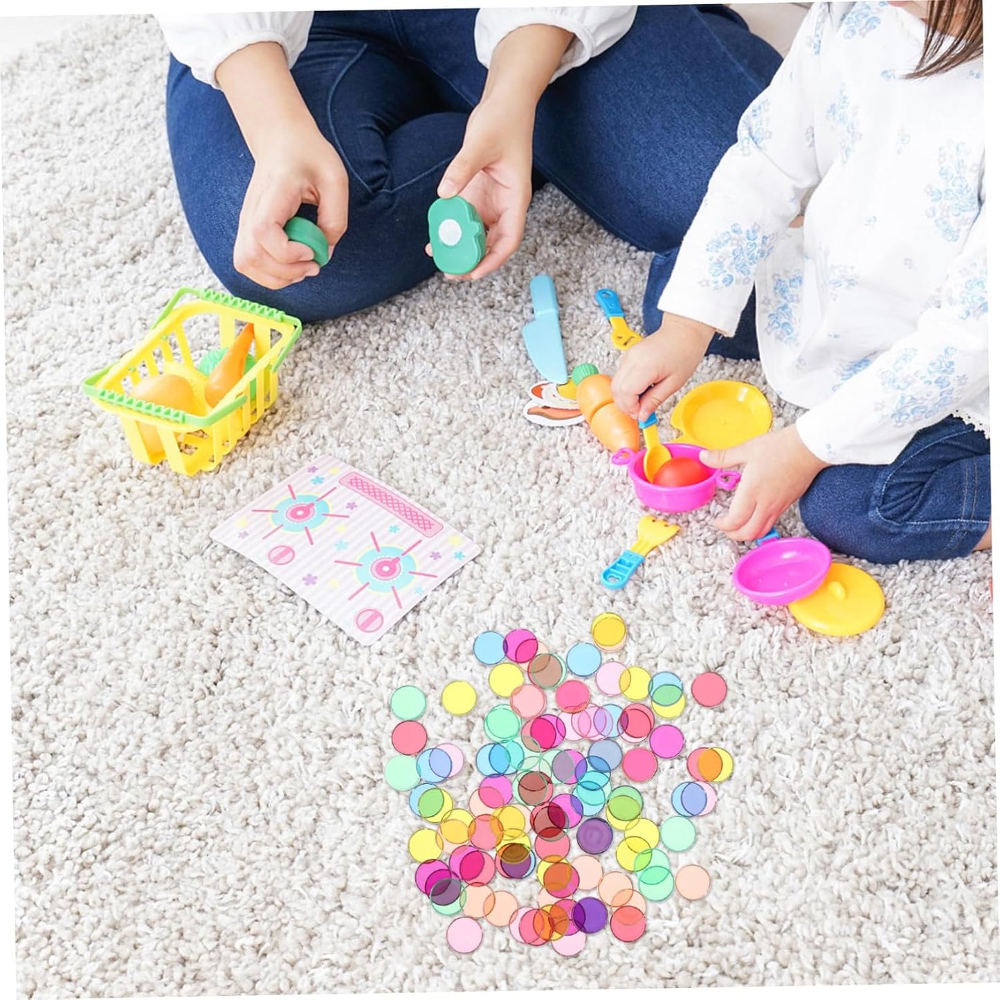 ERINGOGO 100pcs Math Manipulatives Preschool Learning Activities Place Value Disks Educational Toys