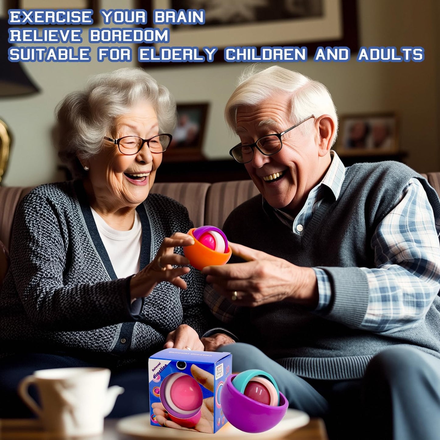 6 Pack Orbit Ball Toy, Fidget Cubes Top Spinning Toy, Great Party Favor Gifts & Creative Decompress Toys, Puzzle Games as Stress Relief Gifts for ADHD Kids Children's Day Gifts