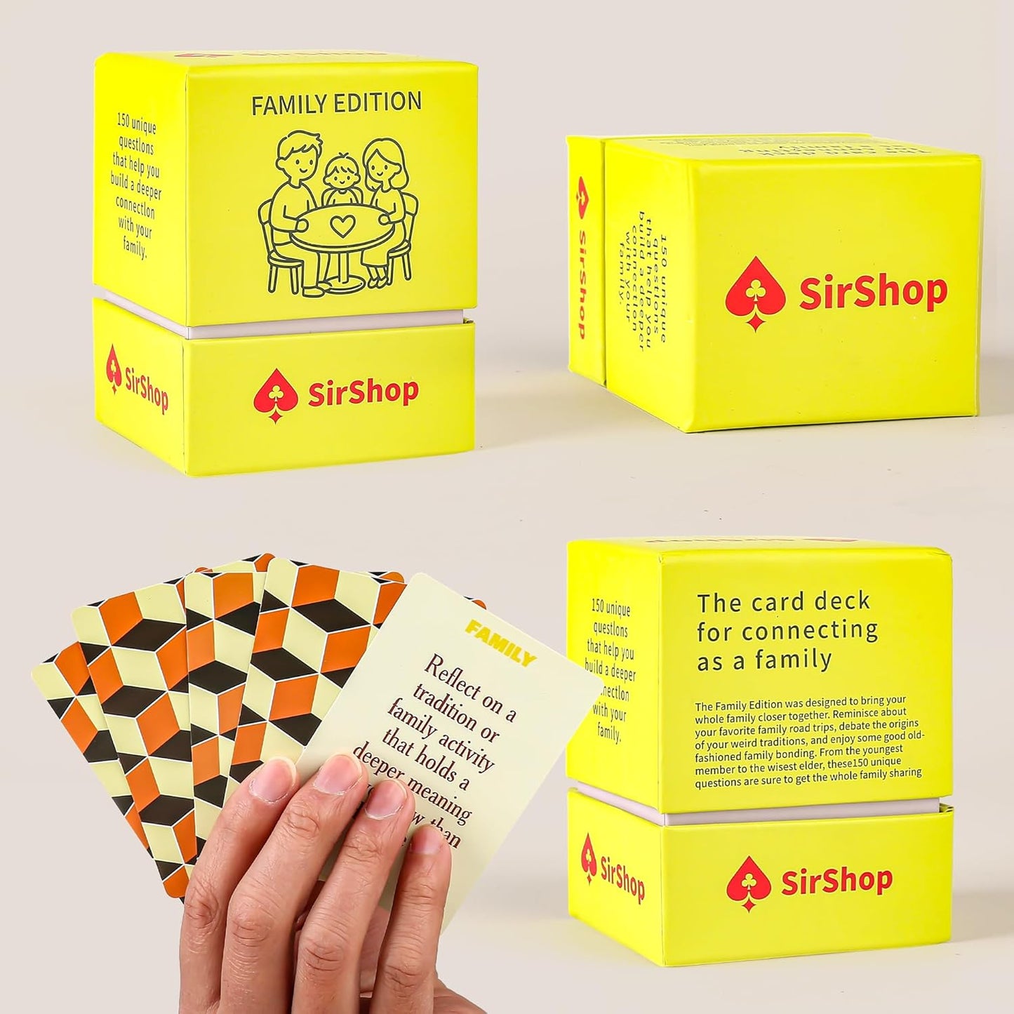 Conversation Cards 150 PC, Meaningful Family Conversation Cards, Engaging Fun Card Game for All Ages, Spark Funny Talks and Deep Connections for Dinner, Party, Game Night and Road Trips.