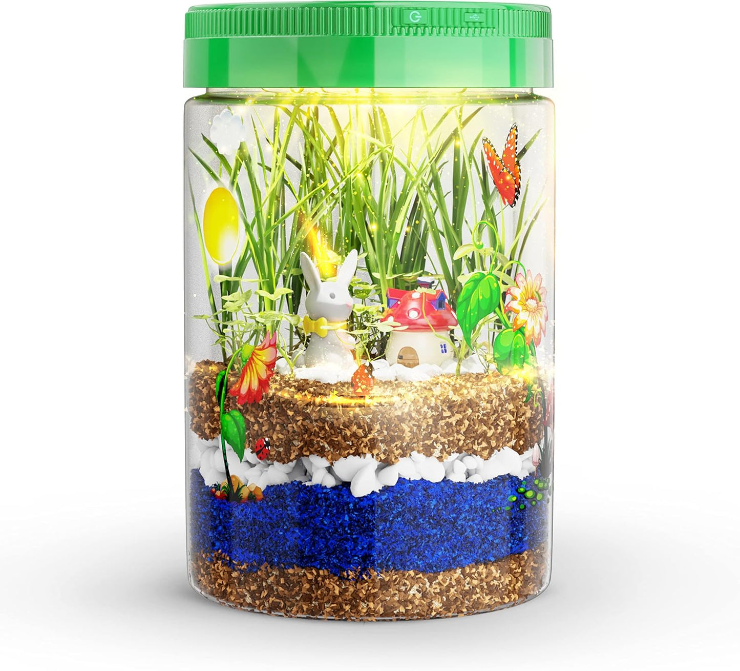 Dan&Darci Light-Up Terrarium Kit for Kids - STEM Science Kit - Educational DIY Toy for Boys & Girls - Birthday Gift - Craft Project Idea for Ages 6 7 8 9 10 11 12 Year Old - Craft for Boys