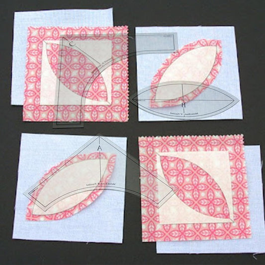 Melon Block Quilting Templates Set: Free Motion Quilting, Clear Acrylic for Creative Curved Patterns, 1/4” Seam Allowance (3pc)