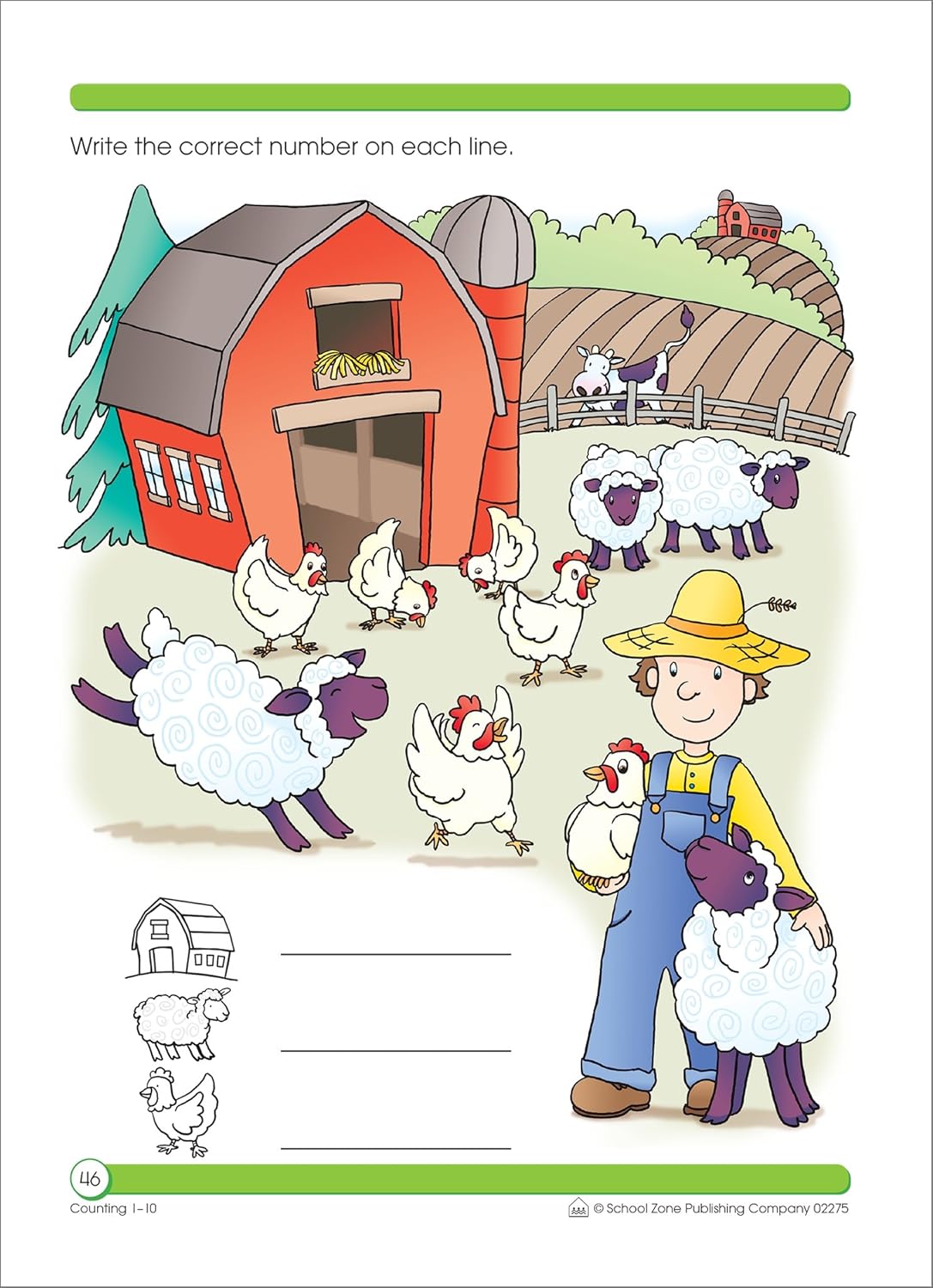 School Zone Counting 1-10 Workbook: 64 Pages, Preschool, Kindergarten, Tracing Numbers, Writing Numbers, Sequencing, Ages 3 to 5 (Get Ready! Book Series)