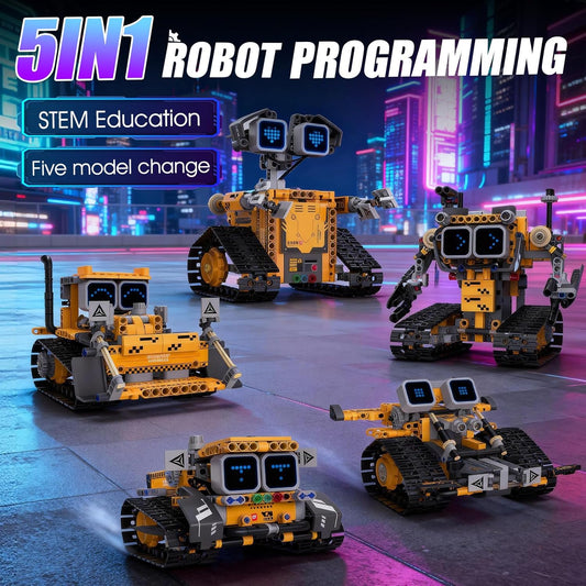 Sciencow STEM Robot Building Kit, 5-in-1 Remote Control Building Toys Kit,Chirstmas Birthday Gift for Boys Ages 8 9 10 11 12 13 14