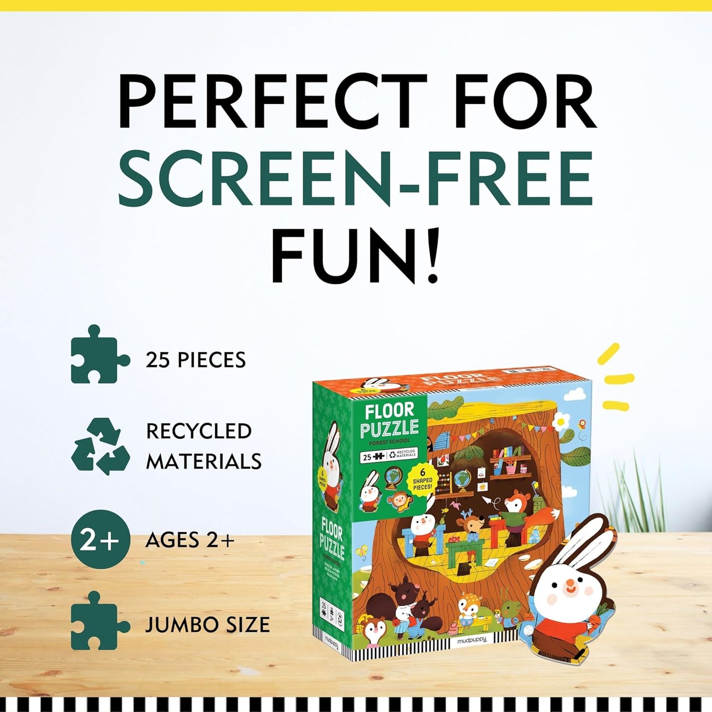 Mudpuppy Forest School 25 Piece Floor Puzzle with Shaped Pieces
