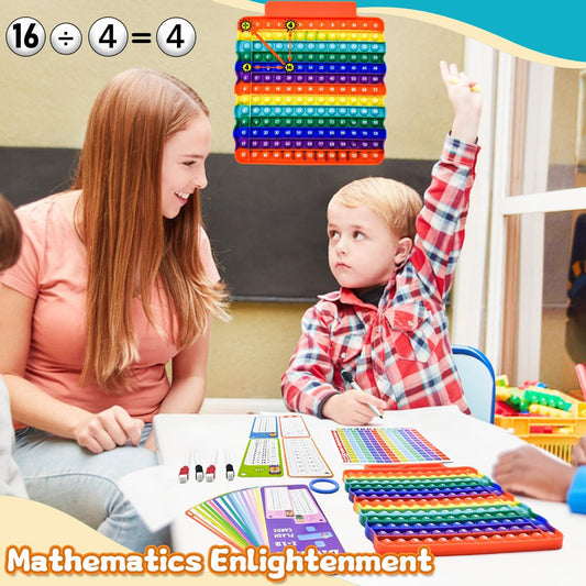 Multiplication Flash Cards + Division Flash Cards + Fingertip Bubbles Toy, Interesting Math Combination, Math Games for Children Aged 3 +