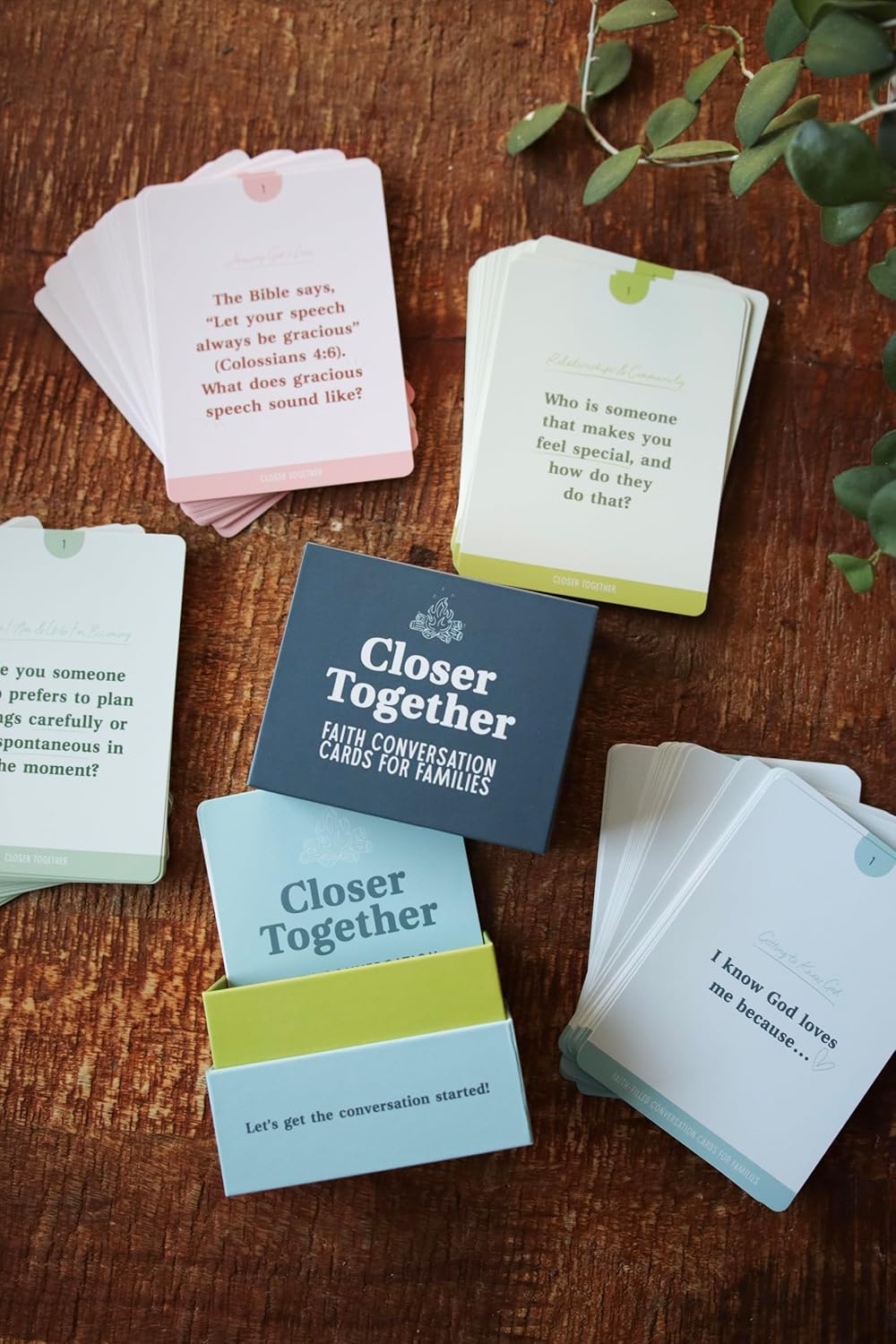 Closer Together: Family Conversation Cards for Christian Families to Deepen Connection, Strengthen Faith and Grow Spiritually