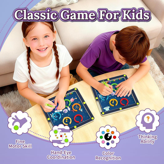 LOVELAND Magnetic Color and Number Space Maze Level 3– Montessori Wooden Puzzle Toy for Toddlers, Preschool Learning Activity for Fine Motor Skills, Educational Gift for Kids Ages 3+