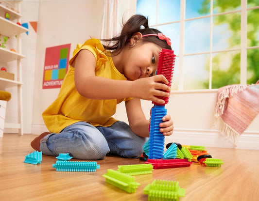 Battat – Bristle Blocks – STEM Interlocking Building Blocks – 112 Pieces Playset – Developmental Toys for Toddlers & Kid – Basic Builder Set – 2+ Years
