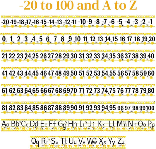 32Pcs A to Z Alphabet and -20-100 Number Cards Boho Bulletin Board Under The Sea Ocean Summer Sunflower Bee Theme Classroom Decorations Math Posters for Wall School Teacher Supplies (Sea Number)